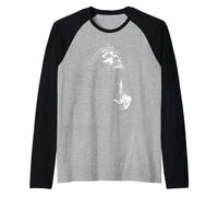 Jésus Christ Couronne d'épines Noir et Blanc Ligne Art Manche Raglan