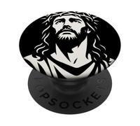 Jésus Christ Couronne D'épines Regard Monochrome Art PopSockets PopGrip Adhésif