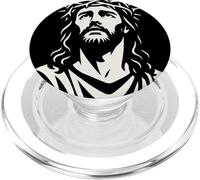Jésus Christ Couronne D'épines Regard Monochrome Art PopSockets PopGrip pour MagSafe