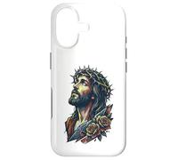 Jésus Christ Couronne Épines Roses Rouges Religieuse Foi Sauveur Coque pour iPhone 17