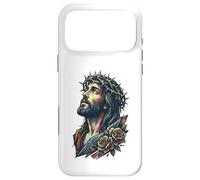Jésus Christ Couronne Épines Roses Rouges Religieuse Foi Sauveur Coque pour iPhone 17 Pro Max