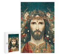 Jesus Christ Crown Flowers Art Puzzle 1000 Pièces Educa Jouet en Bois Cadeau Unique Décoration Intérieure Jeu Éducatif Challenge Toy Adultes Et Enfants À Partir De 14 Ans 1000 PCS