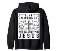 Jésus Christ Dicton Aimez Vos Ennemis Cadeau Positif Bible Sweat à Capuche