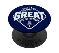 Jésus-Christ Dieu est Grand ma Force Seigneur chrétien PopSockets PopGrip Adhésif