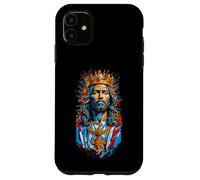 Jesus Christ Face with Crown of Thorns God Bible Vintage Coque pour iPhone 11