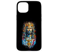 Jesus Christ Face with Crown of Thorns God Bible Vintage Coque pour iPhone 15 Plus