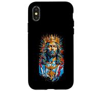 Jesus Christ Face with Crown of Thorns God Bible Vintage Coque pour iPhone X/XS