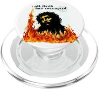 Jésus Christ Feu Péché originel Bible TxRxP Dieu Métalleux PopSockets PopGrip pour MagSafe
