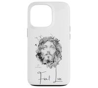 Jésus-Christ Fiat Lux - Peinture à l'encre avec Citation Coque pour iPhone 13 Pro