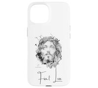 Jésus-Christ Fiat Lux - Peinture à l'encre avec Citation Coque pour iPhone 15