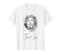 Jésus-Christ Fiat Lux - Peinture à l'encre avec Citation T-Shirt