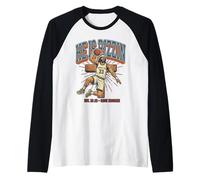 Jesus Christ He is Rizzin Ballon de Basket drôle chrétien Vintage Manche Raglan