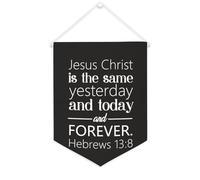 Jesus Christ Is The Same Yesterday And Today And Forever Bannière en toile 30,5 x 40,6 cm à suspendre au mur de motivation pour décoration murale pour chambre à coucher, chambre d'enfant, décoration
