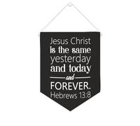 Jesus Christ Is The Same Yesterday And Today And Forever Bannière murale inspirante à suspendre au mur Décoration murale pour salon, chambre à coucher, bureau, cadeaux de vacances 25,4 x 30,5 cm