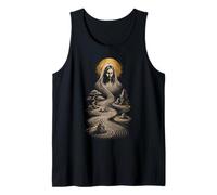 Jésus Christ Jardin Zen Prière Design Sacré Icône Oeuvre d'art Débardeur