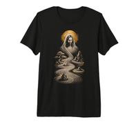 Jésus Christ Jardin Zen Prière Design Sacré Icône Oeuvre d'art T-Shirt Haut de Gamme