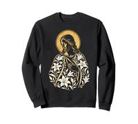 Jésus-Christ Lily Halo Sacré Floral Christian Icône Art Sweatshirt
