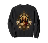 Jésus-Christ Lily Icône Gothique Dévotion Sacrée Art Foi Sweatshirt
