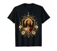 Jésus-Christ Lily Icône Gothique Dévotion Sacrée Art Foi T-Shirt