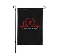 Jésus-Christ M'A Sauvé La Vie 1 Drapeau De Jardin Durable Drapeau De Cour Suspendre Bannière Pour Extérieure Événement Chambres 30X45cm