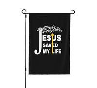 Jésus-Christ M'A Sauvé La Vie Drapeaux Double Face Drapeaux De Jardin Suspendre Drapeau De Jardin Pour Toutes Les Saisons Vacances Chambres 30X45cm