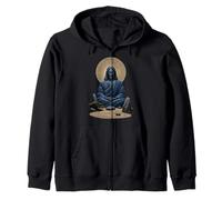Jésus Christ Méditation Jardin Zen Prière Sacrée Icône Art Sweat à Capuche