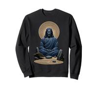 Jésus Christ Méditation Jardin Zen Prière Sacrée Icône Art Sweatshirt
