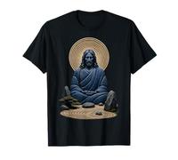 Jésus Christ Méditation Jardin Zen Prière Sacrée Icône Art T-Shirt