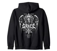 Jésus Christ n'est Pas Mort mais a sauvé Ephésiens 2:8-9 Gothic Sweat à Capuche