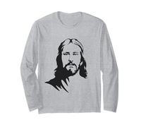 Jésus Christ Portrait Visage Divin Simple Minimal Design Manche Longue
