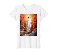 Jésus-Christ prêchant aux Esprits en Enfer T-Shirt Graphique avec Valeur, Femme, Blanc, L