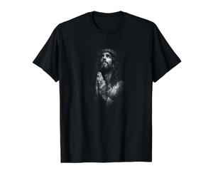 Jésus-Christ priant Couronne d'épines et Foi chrétienne T-Shirt Graphique avec Valeur