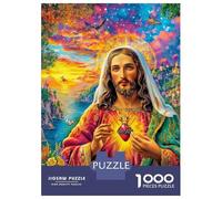 Jésus-Christ Puzzle 1000 Pièces pour Adultes Et Enfants, Difficile Puzzles, Activité Familiale Captivante,Jeu De Défi Intellectuel 52x38cm/1000pcs