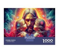 Jésus-Christ Puzzles 1000 Pièces Complet Deux Jeunes Filles pour Adolescents 12+ Anti-Stress Renforcement Familial Qualité Premium 52x38cm/1000pcs