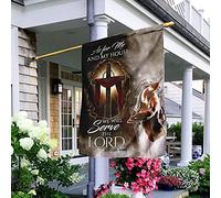 Jésus-Christ Quant À Moi Et À Ma Maison Jardin Signe Drôle Drapeaux De Pirate Durable Drapeau De Jardin Décoration Pour Porche Maison Extérieure S