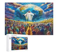 Jésus Christ - Religion Puzzles 1000 Pièces Vision 3D Moderne Conviction Foi Divertissement Créatif pour Famille Jeu Éducatif Décoration Intérieure Assemblage Amusant 1000 PCS