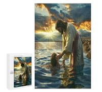 Jésus Christ - Religion Puzzles 1000 Pièces Vision 3D Moderne Conviction Foi Divertissement Créatif pour Famille Jeu Éducatif Décoration Intérieure Assemblage Amusant 1000 PCS