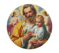Jésus Christ Religion Rond Puzzle 120 Pièces pour Adultes Enfants Forme d'animal Conviction Faith Décompression Progressive Réduction du Stress Cadeau Familial Murale 120 PCS