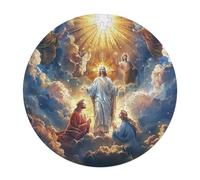 Jésus Christ Religion Rond Puzzle 120 Pièces pour Adultes Enfants Forme d'animal Conviction Faith du D'Intelligence l'art La Décoration Moderne Jeu Cadeau Unique 120 PCS