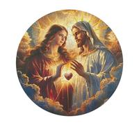 Jésus Christ Religion Rond Puzzle 120 Pièces pour Conviction Faith Adultes Enfants Forme d'animal Cadeau Inspirations Voyage Réduction du Stress Chaleureuse Activité 120 PCS