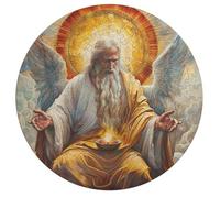 Jésus Christ Religion Rond Puzzle 195 Pièces Conviction Faith Adultes Enfants Forme d'animal Célébrités Classique Design Unique Activité Familiale Jeu Éducatif Jouets Défi 195 PCS