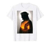 Jésus-Christ Resurrect from The Tomb He is Risen King God T-Shirt Graphique avec Valeur, Homme, Blanc, L