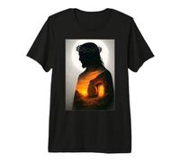 Jésus-Christ Resurrect from The Tomb He is Risen King God T-Shirt Haut de Gamme