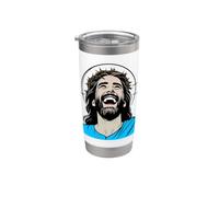 Jésus Christ riant Sourire Heureux Positif Souvenir Cadeau Gobelet isotherme en acier inoxydable double paroi