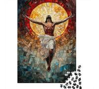 Jesus Christ Risen Puzzle pour Adultes Christian Easter Décoration 1000 Pièces Papier Recyclé pour Adultes Puzzle Très Difficile E Stimolante 38x26cm/1000pcs