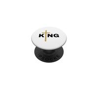 Jésus-Christ Roi avec Une Simple Croix chrétienne PopSockets PopGrip Adhésif