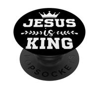 Jésus Christ Roi Foi Prière Église Christianisme Catholique PopSockets PopGrip Adhésif