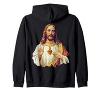 Jésus Christ Sacré-Cœur Signe de Paix Portrait Sweat à Capuche