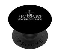 Jesus Christ Saved My Life Gift for Women Men PopSockets PopGrip Adhésif