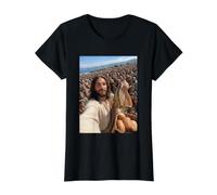 Jésus Christ Selfie Deux Poissons et Cinq Miches de Pain T-Shirt Graphique avec Valeur